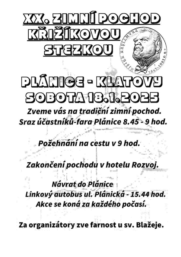 plakát - pochod Krizikovou stezkou