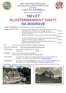 propozice pro 100. let Klostermannovy chaty na Modravě